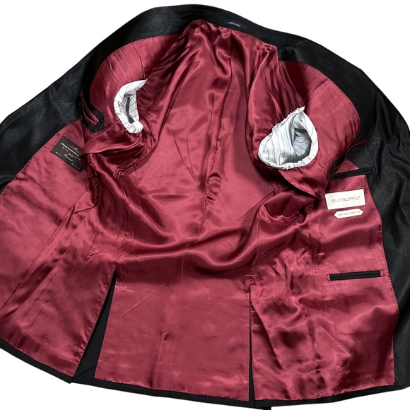 Suitsupply New Verona Int Black Wool Dinner Cocktail Blazer Jacket Mens 34 - Picture 6 of 11